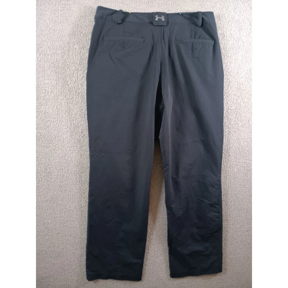 Under Armour Golf Pants Mens 36x32 Black Stretch Performance Flat Front UA